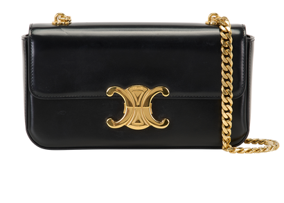 Claude Chain Shoulder Bag, &pound;1,200, Handbags, Black, Leather, Front view